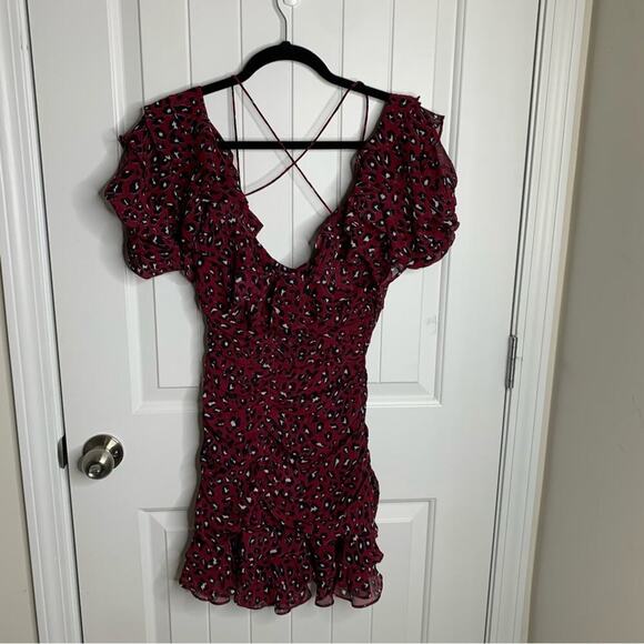 Mistress Rocks House of CB leopard ruffle dress size small mob wife - Picture 2 of 8